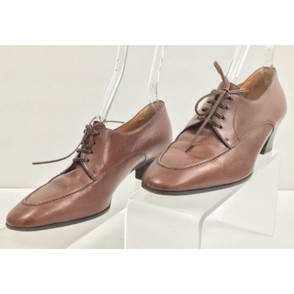 Battaglia Women Sz. 7 Spool Heel Genuine Leather - Picture 5 of 8